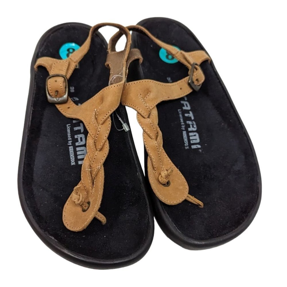 Tatami by Birkenstock Womens Sandal  Brown Braided One Strap Thong Size 8